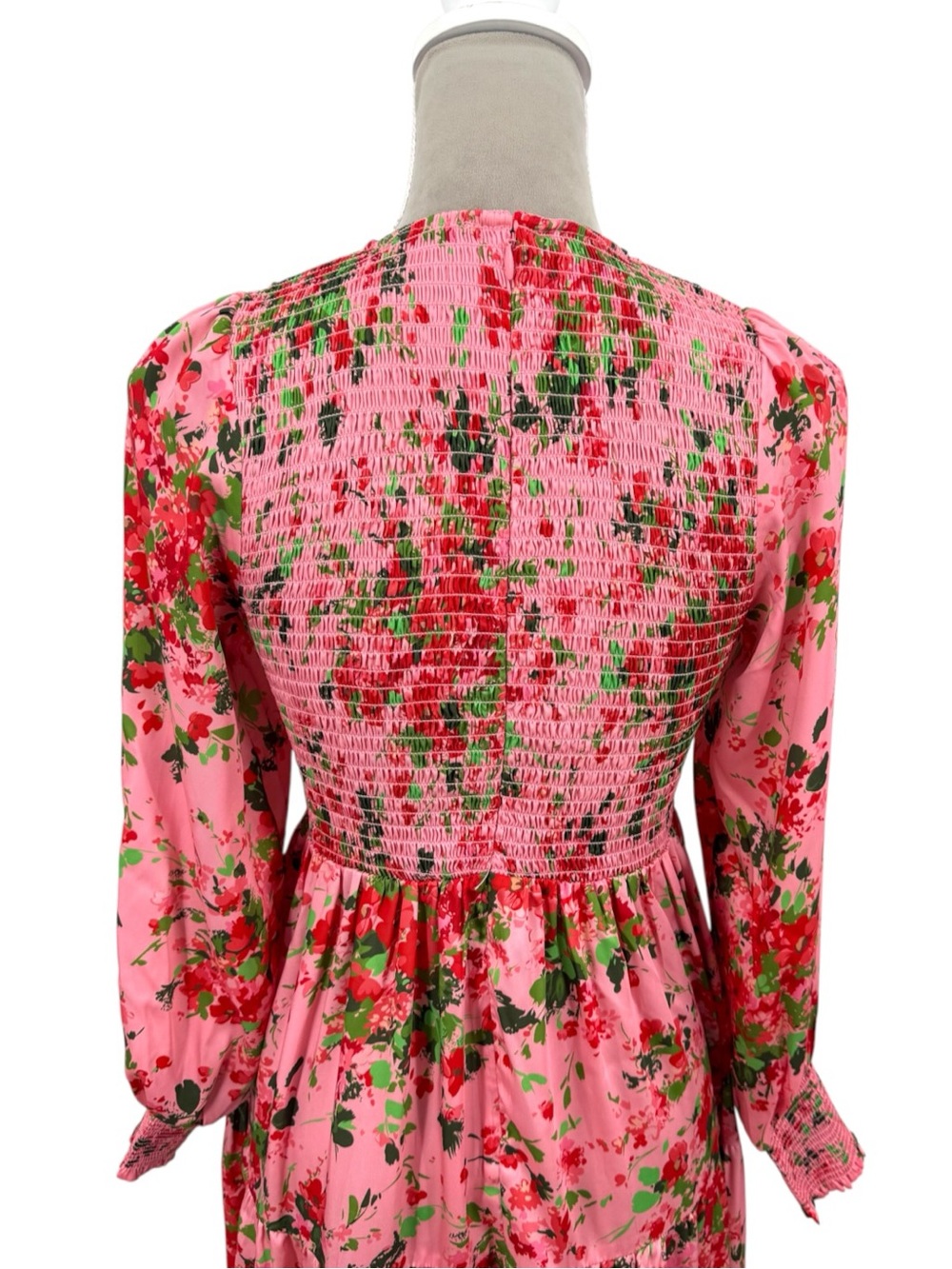 Tuckernuck Peony Meadows Libby Dress Pink Floral Smocked Maxi S - Picture 9 of 14